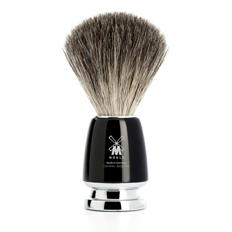 Mühle Pure Badger Barberkost, 21 mm, Rytmo, Sort Kunstharpiks